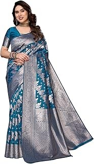 Yashika Women's Banarasi Kanjivaram Cotton Silk Saree With Unstitched Blouse Material
