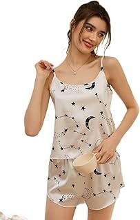 Womens, Polyester Babydoll Lingerie Bodysuit Swimwear Mini Chemise Top Short Wedding Bridal Nightdress With Top Shorts Strylish Prints Beige, Relaxed, Free Size