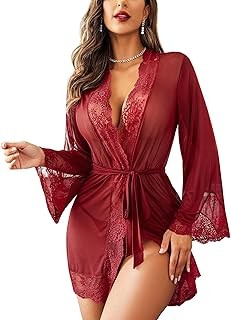 GirlFriend Women's Lingerie Lace Babydoll Strap Chemise Mesh Sleepwear Outfits