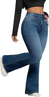 Ben Martin Women’s High Waist Jeans || Flared Bell Bottom Bootcut Pants || Wide Leg Stretch Denim – Perfect for Travel, Party & Everyday Use – Sizes 26–40 (2)