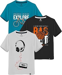 RAAX Boys Full Sleeve Cotton T-Shirt (2 Pack) | Breathable Dress Wear for Kids & Teens | Everyday Comfort Top | Tees for Age 2–16 Years