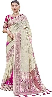 MANOHARI Most Trendy Jacquard Work Woven Saree with Unstitch Blouse Piece